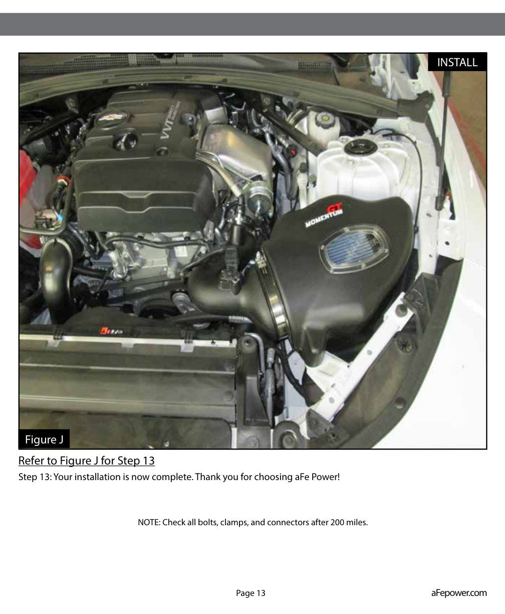 aFe Momentum GT Pro DRY S Intake System Chevrolet Camaro 16-17 I4 2.0L (t)