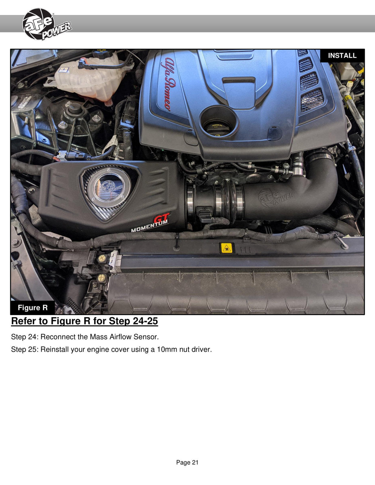aFe POWER Momentum GT Pro Dry S Intake System 17-21 Alfa Romeo Giulia L4-2.0L (t)