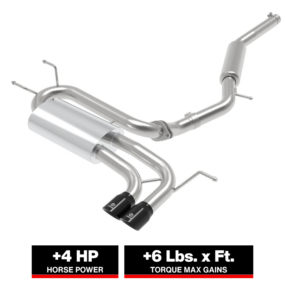 aFe Takeda 2-1/2in SS-304 Cat-Back Exhausts w/ Black Tip 16-19 Mazda MX-5 Miata ND 2.0T