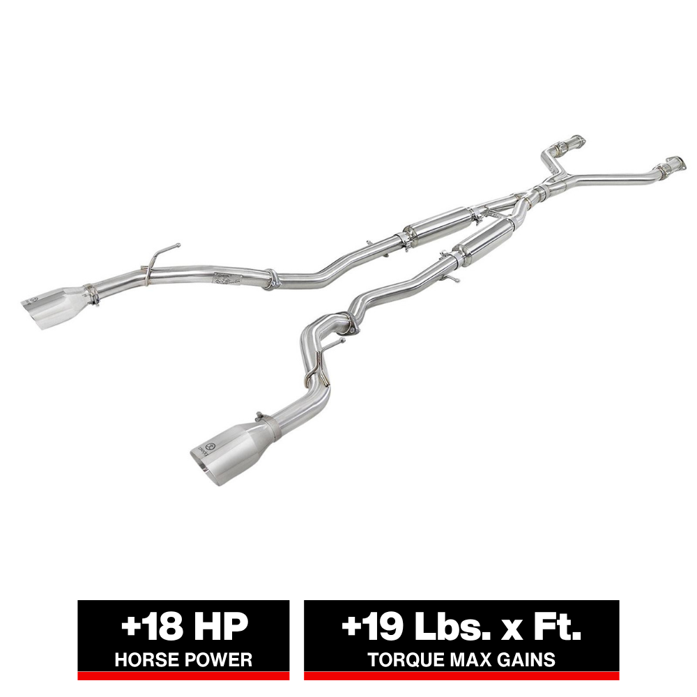 aFe Takeda 2.5in 304 SS Cat-Back Exhaust System w/ Polished Tips 16-18 Infiniti Q50 V6-3.0L (tt)