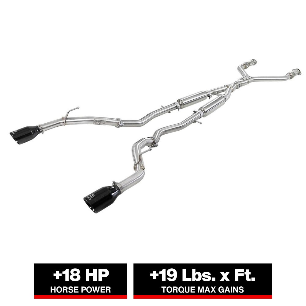 aFe Takeda 2.5in 304 SS Cat-Back Exhaust System w/ Carbon Fiber Tips 16-18 Infiniti Q50 V6-3.0L (tt)