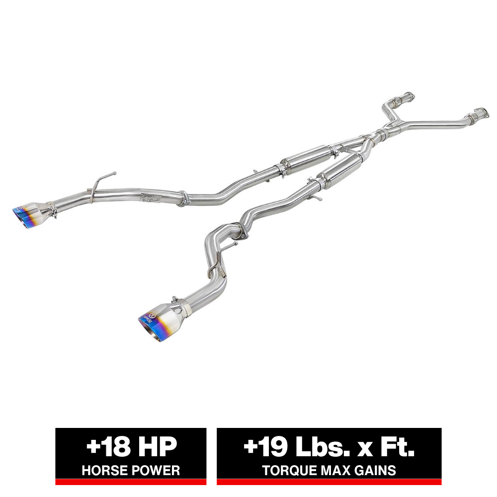 aFe Takeda 2.5in 304 SS Cat-Back Exhaust System w/ Carbon Fiber Tips 16-18 Infiniti Q50 V6-3.0L (tt)