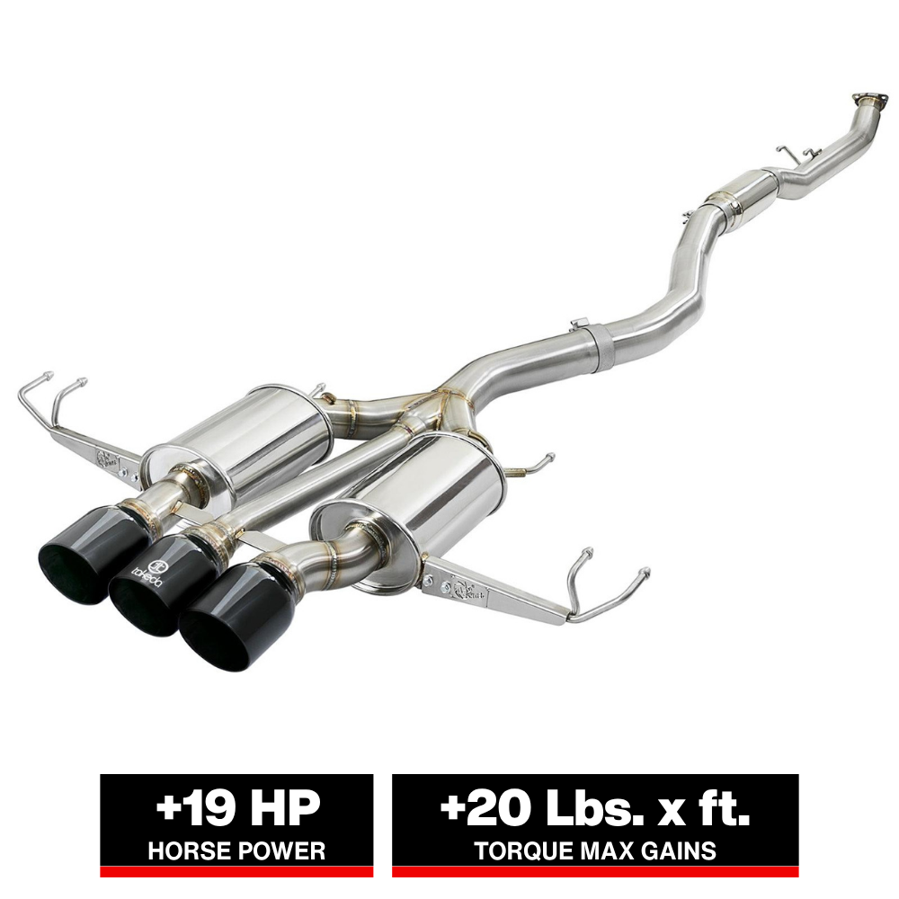 aFe Takeda 3in 304 SS Cat-Back Exhaust w/ Tri-Black Tips 17-18 Honda Civic Type R L4 2.0L (t)
