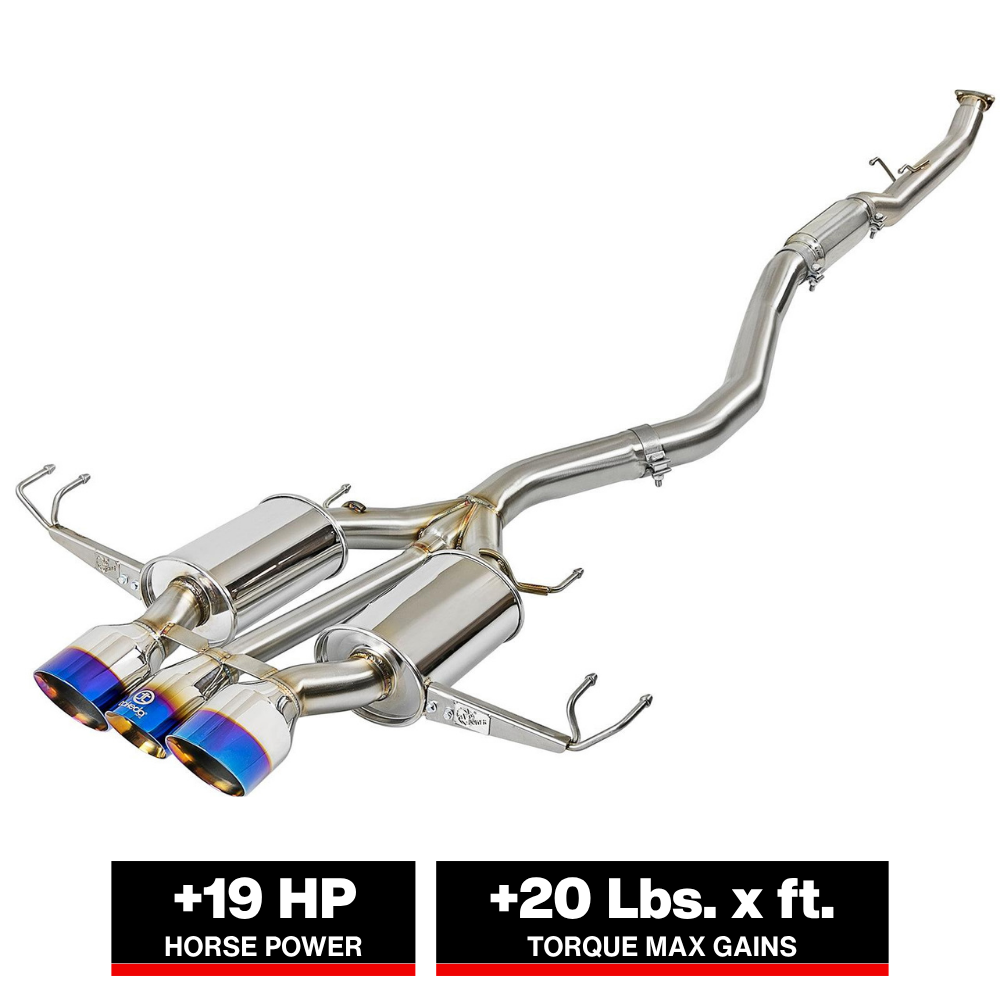 aFe Takeda 3in 304 SS Cat-Back Exhaust w/ Blue Flame Tips 2017+ Honda Civic Type R I4 2.0L (t)