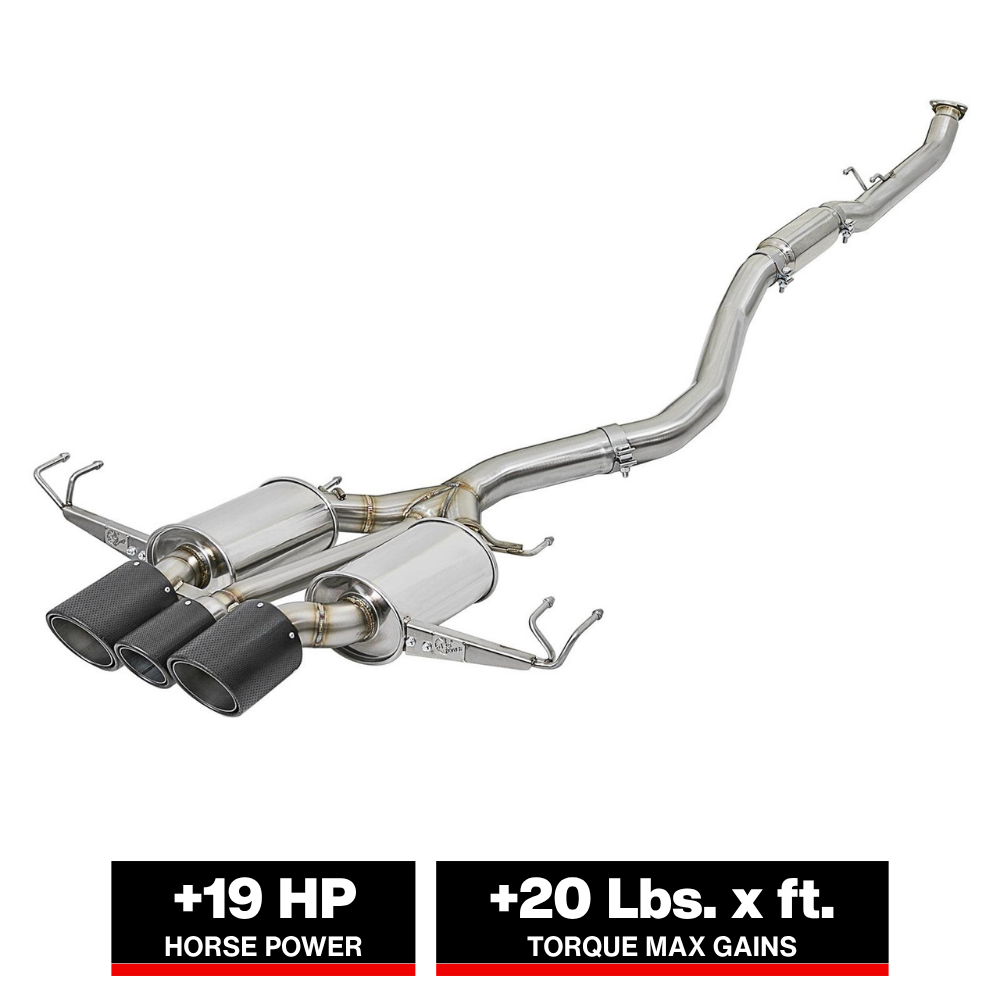 aFe Takeda 3in 304 SS Cat-Back Exhaust w/ Blue Flame Tips 2017+ Honda Civic Type R I4 2.0L (t)