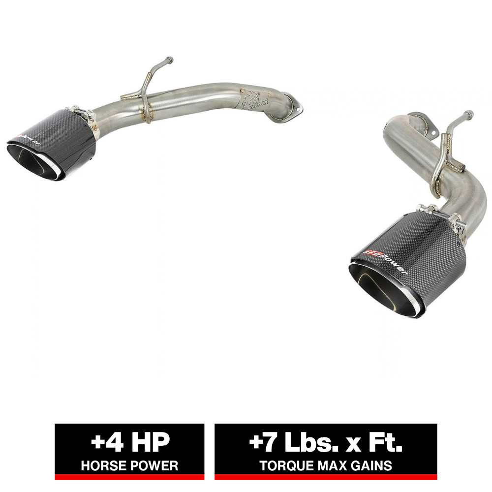 aFe POWER Takeda 2.5in 304 SS Axle-Back Exhaust w/ Polished Tips 17-19 Infiniti Q60 V6-3.0L (tt)