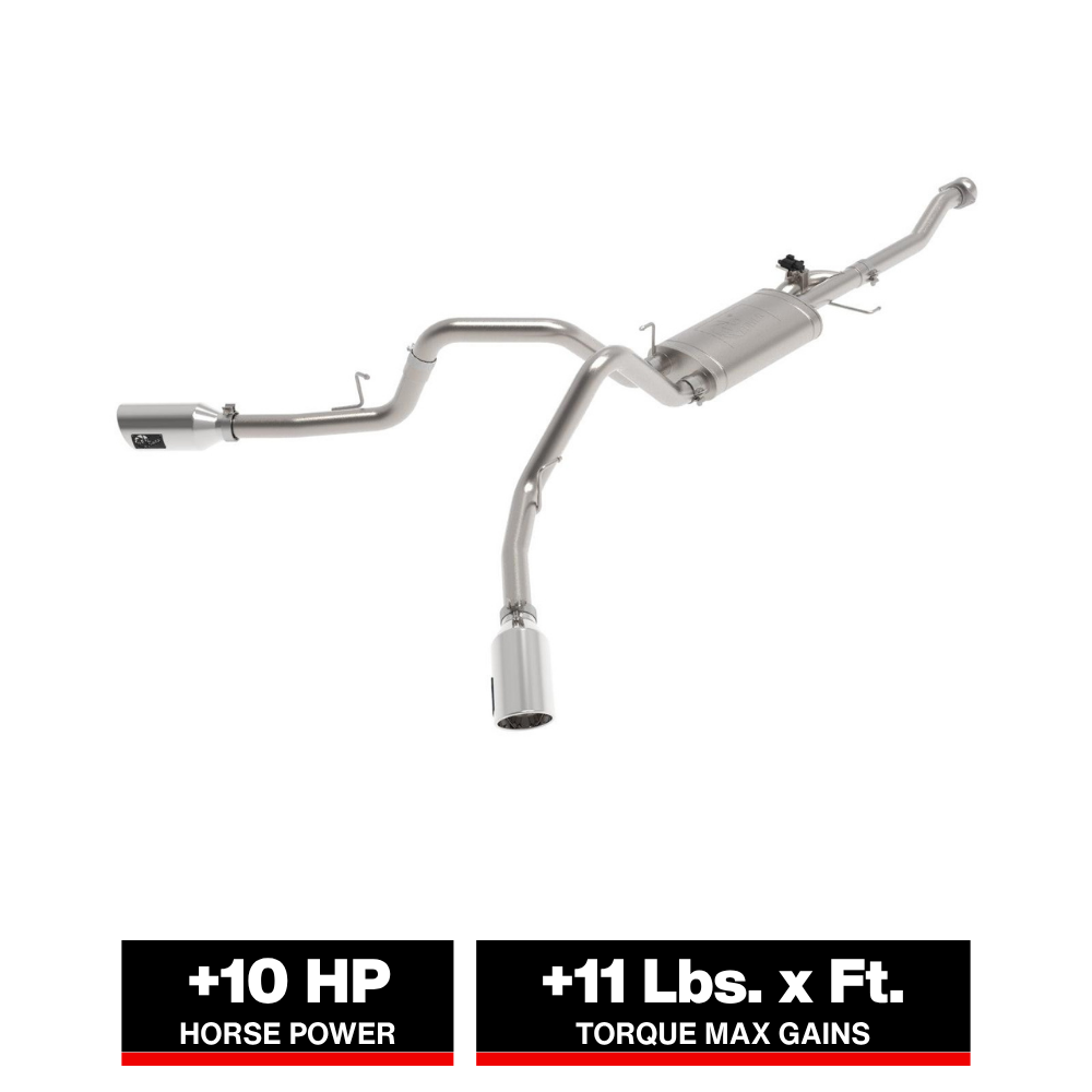 aFe Gemini XV 3in 304 SS Cat-Back Exhaust 2021 Ford F-150 V6 2.7L/3.5L (tt)/V8 5.0L w/ Polished Tips