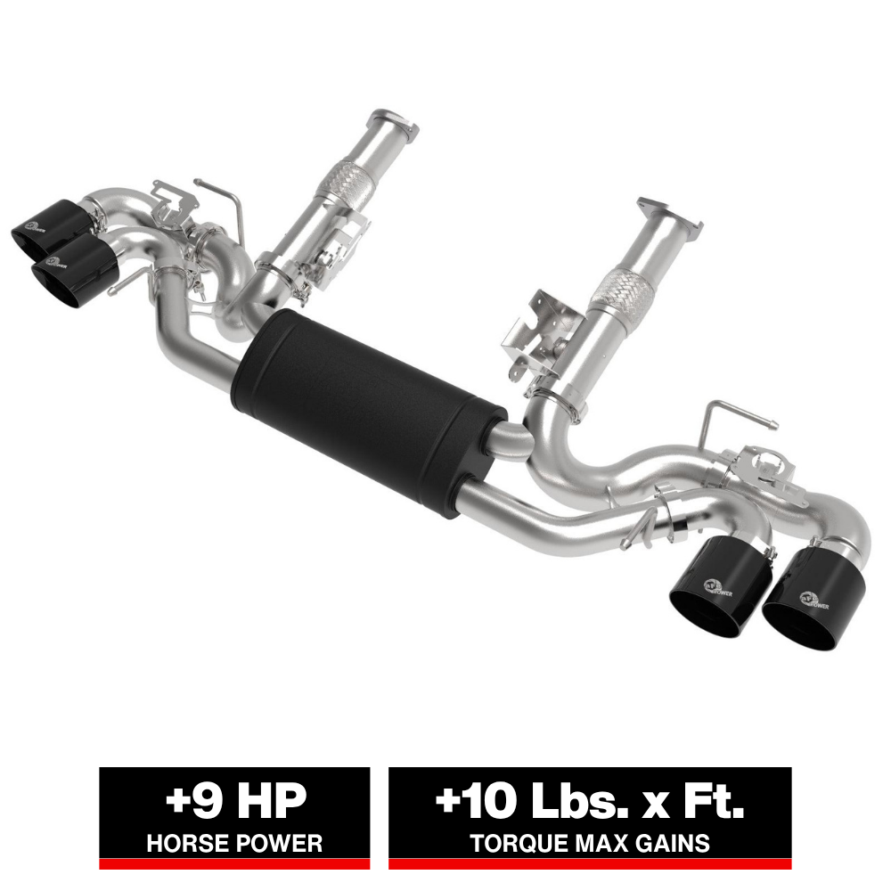 aFe MACH Force-Xp 3in to 2-1/2in 304SS Cat-Back 2020 Chevy Corvette (C8) 6.2L - Black Tip