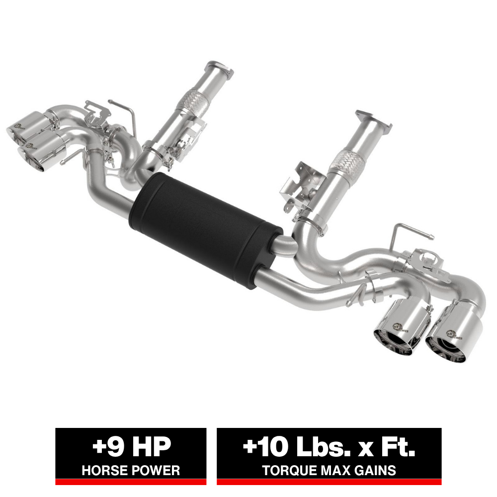 aFe MACH Force-Xp 3in to 2-1/2in 304SS Cat-Back 2020 Chevy Corvette (C8) 6.2L - Polished Tip