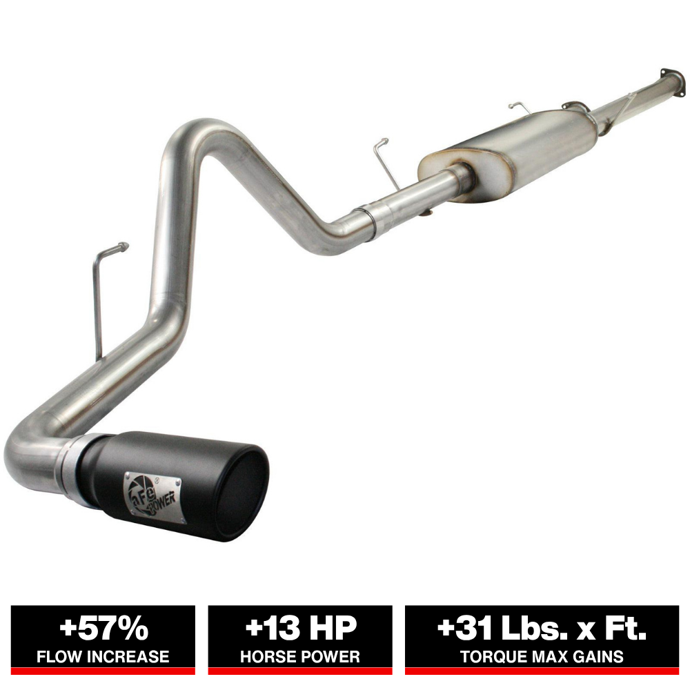 aFe MACH Force XP Exhausts Cat-Back SS-409 EXH CB Toyota Tundra 10-11 V8-5.7L 145.7 WB (blk tip)