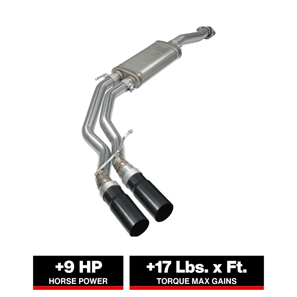 aFe Rebel Exhausts 3in SS Cat-Back 15-16 Ford F-150 EcoBoost V6 2.7/3.5L V8 5.0L w/ Black Tips