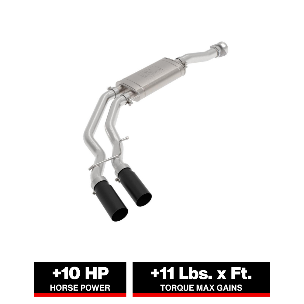 aFe Rebel 3in 409 SS Cat-Back Exhaust 2021 Ford F-150 V6 2.7L/3.5L (tt)/V8 5.0L w/ Black Tips