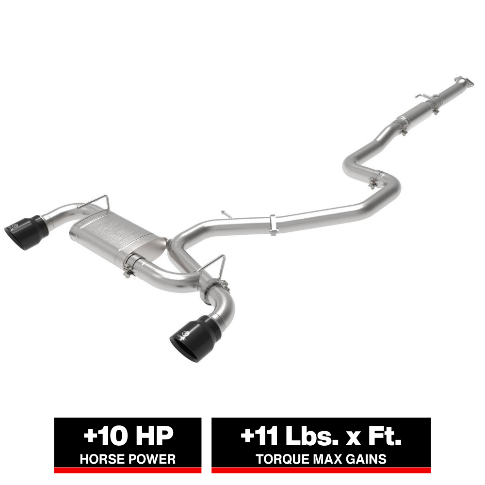 aFe Takeda Exhaust Cat-Back 19-20 Hyundai Veloster N 304SS Black Dual Tips Exhaust