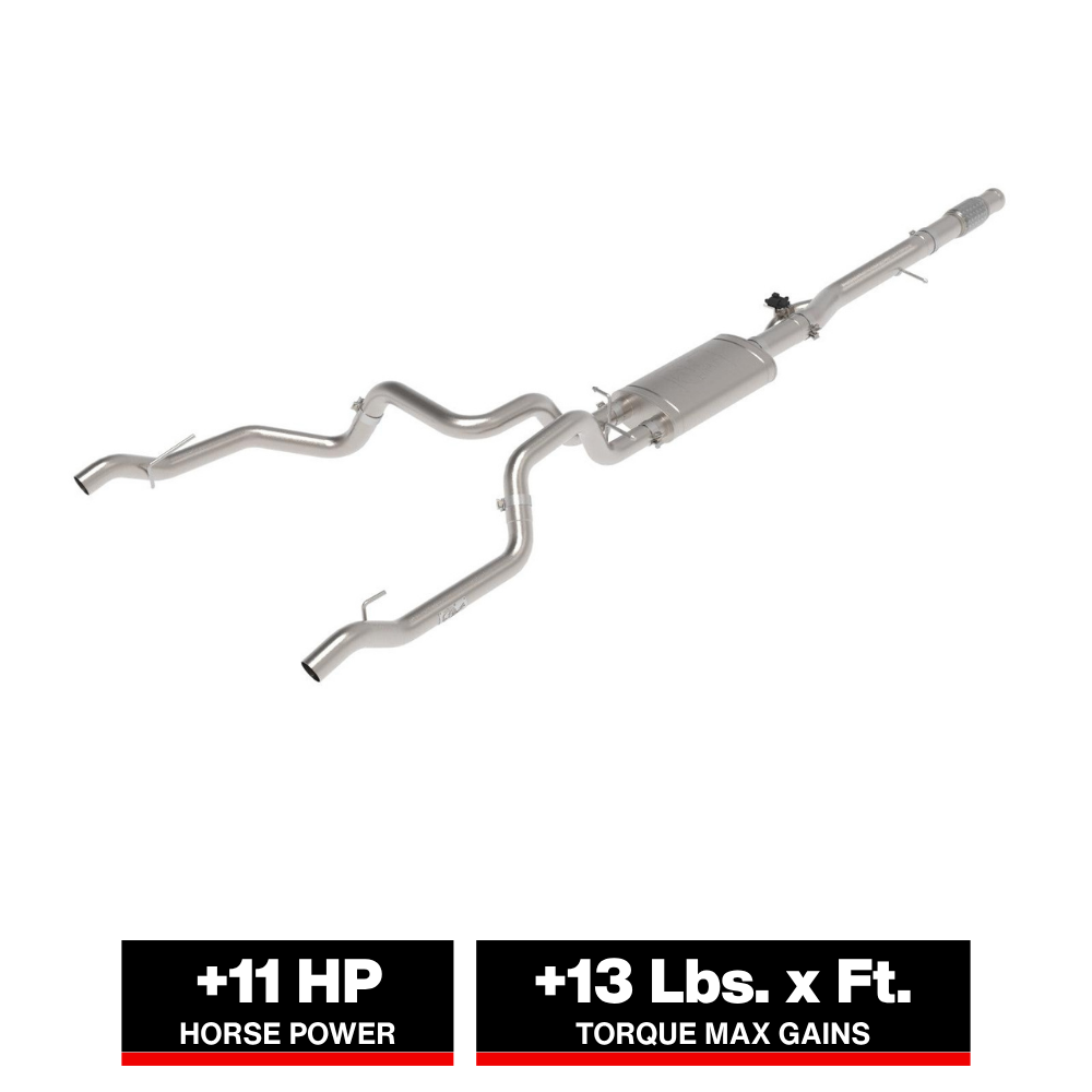 aFe Gemini XV 4in to Dual 3in 304 SS Cat-Back Exhaust w/ Cutout 19-21 GM Silverado/Sierra V8-6.2L