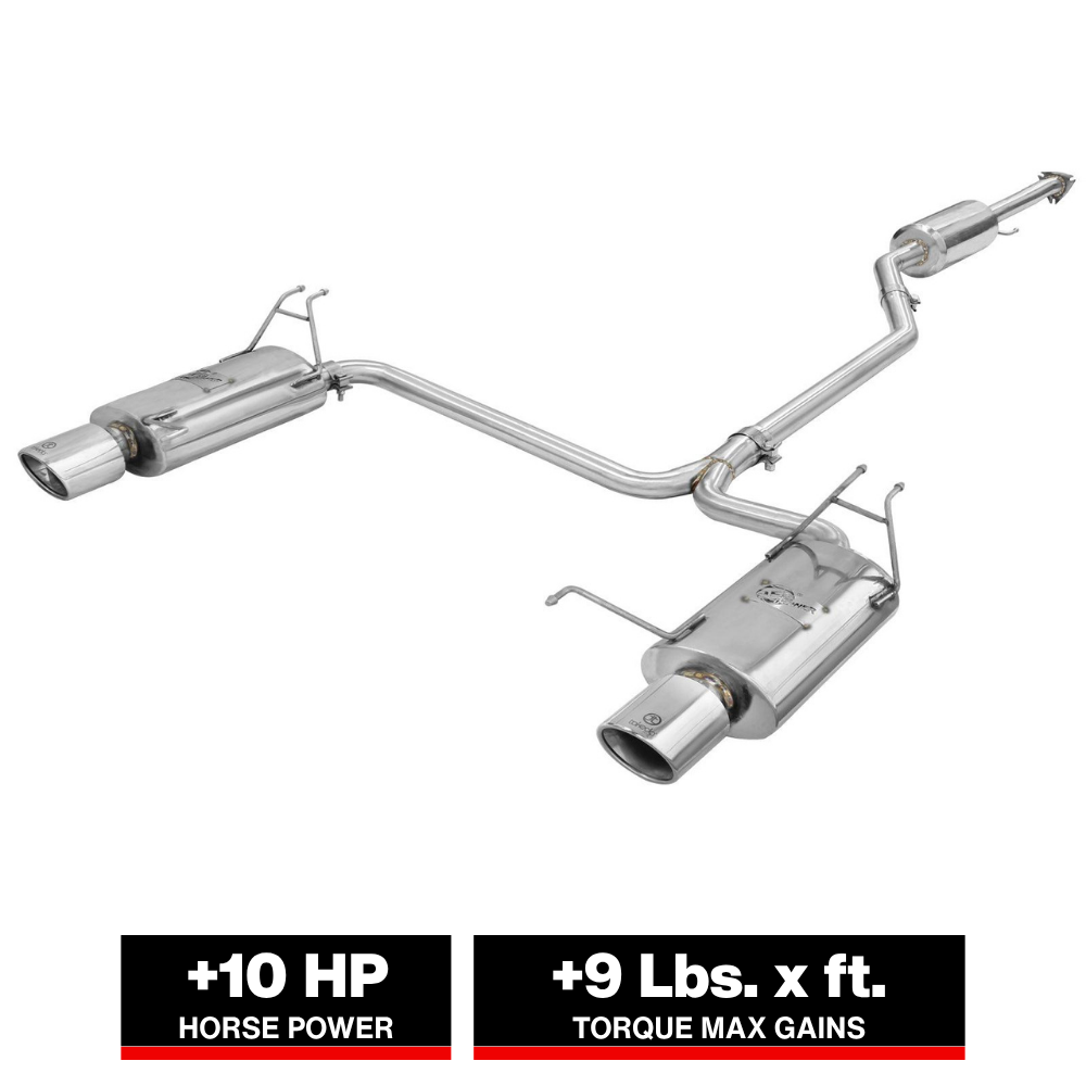 aFe Takeda Exhaust 2.25in to 2in Dia 304SS Cat-Back w/Polished Tips 08-12 Honda Accord Coupe V6 3.5L