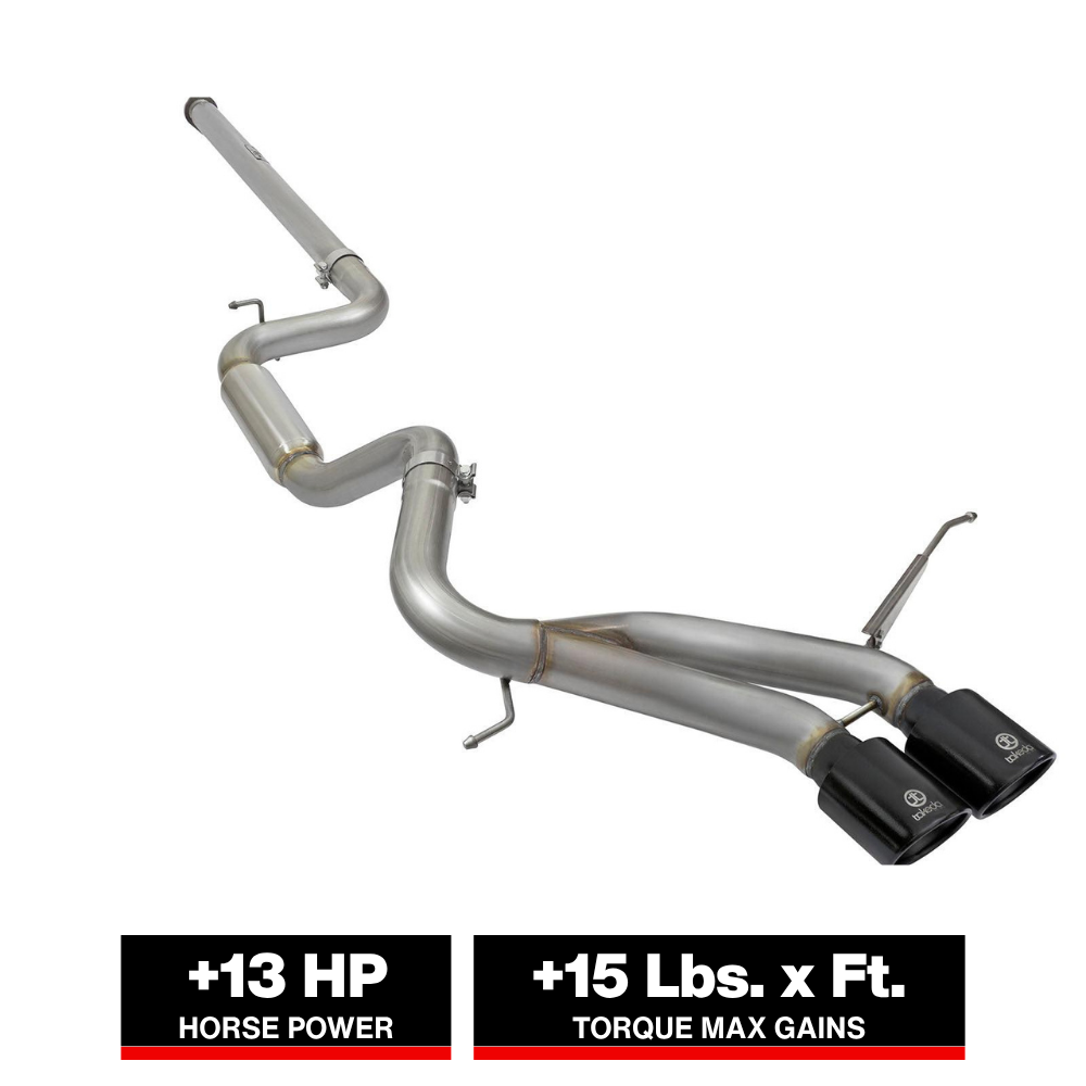 aFe Takeda 3in SS Exhaust Cat-Back 13-16 Ford Focus ST 2.0L Black Tips