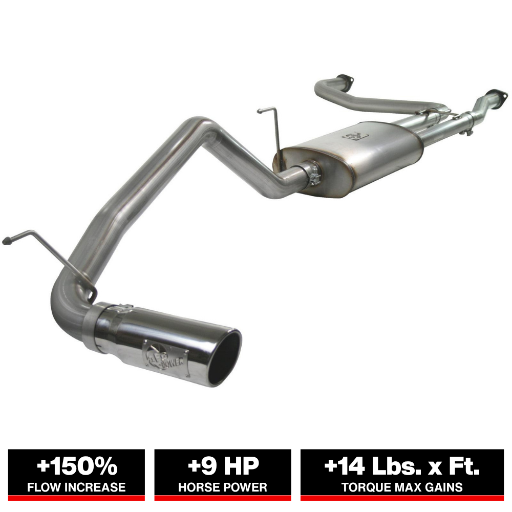 aFe MACH Force XP Exhaust Cat-Back 2.5/3in SS-409 w/ Polished Tip 04-12 Nissan Titan V8 5.6L