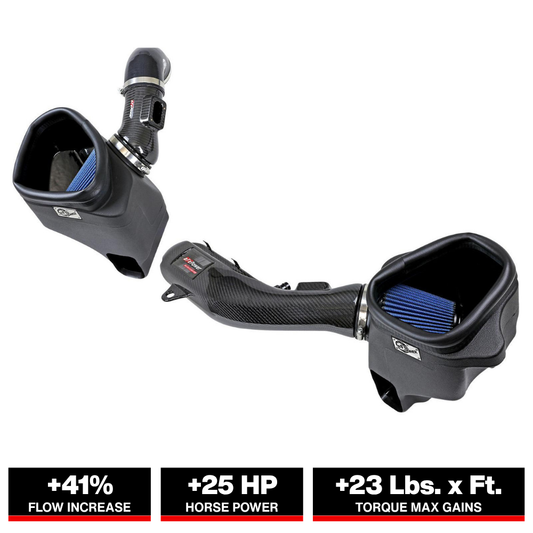 aFe Track Series Stg 2 Carbon Fiber Intake w/Pro 5R Media 15-20 BMW M3/M4(F80/82/83) L6-3.0L(tt) S55