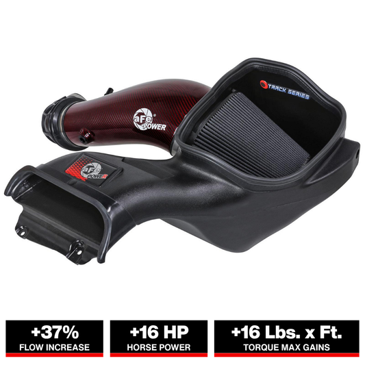 aFe 23-24 Ford F150 Raptor R Supercharged Red Carbon Track Series Air Intake w/ P5R Filter (MOQ 24)