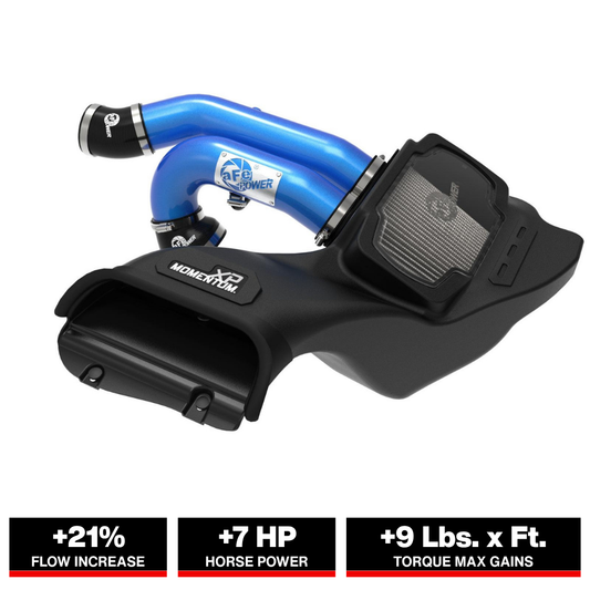 aFe 21-22 Ford F-150 Raptor V6-3.5L(tt) Momentum XP Cold Air Intake System Blue w/ Pro Dry S Filter
