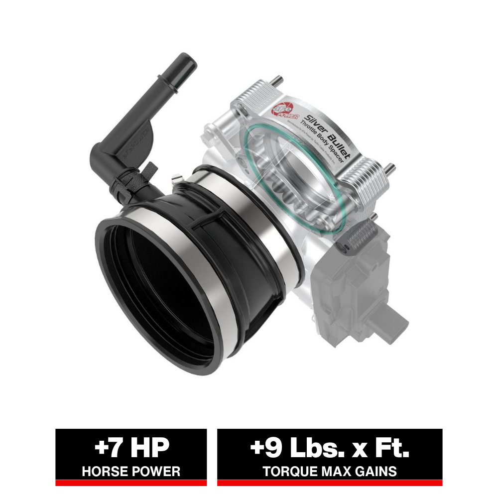 aFe 2020 Vette C8 Silver Bullet Aluminum Throttle Body Spacer Works w/ Factory Intake Only - Silver