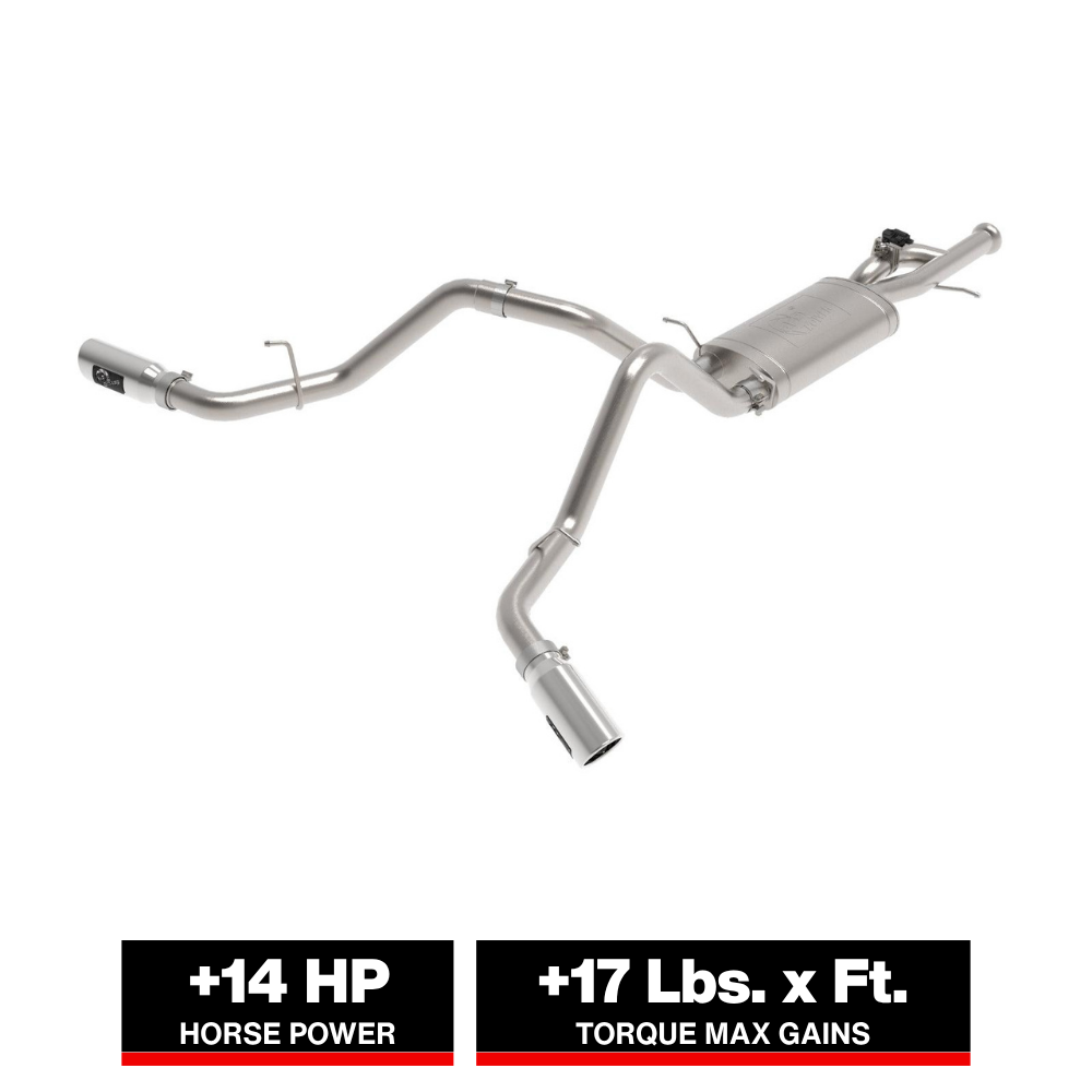 aFe Gemini XV Cat-Back Exhaust System GM Trucks 09-18 V6-4.3/V8-4.8/5.3L- Cut-Out Polished