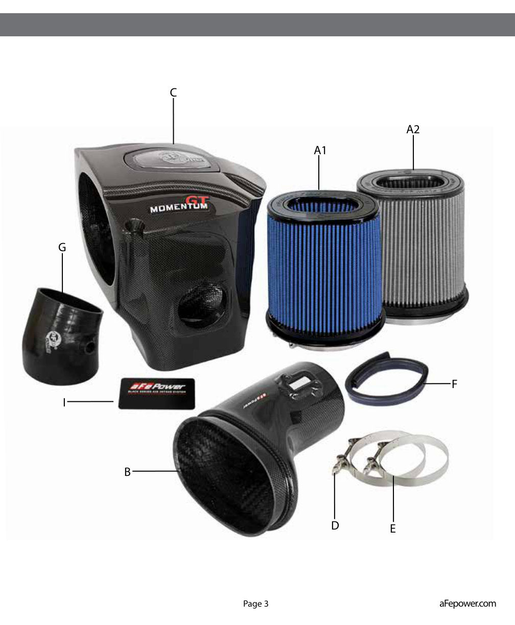 aFe Momentum GT Black Series Carbon Fiber CAIS 15-16 Dodge Challenger SRT Hellcat V8-6.2L (sc)