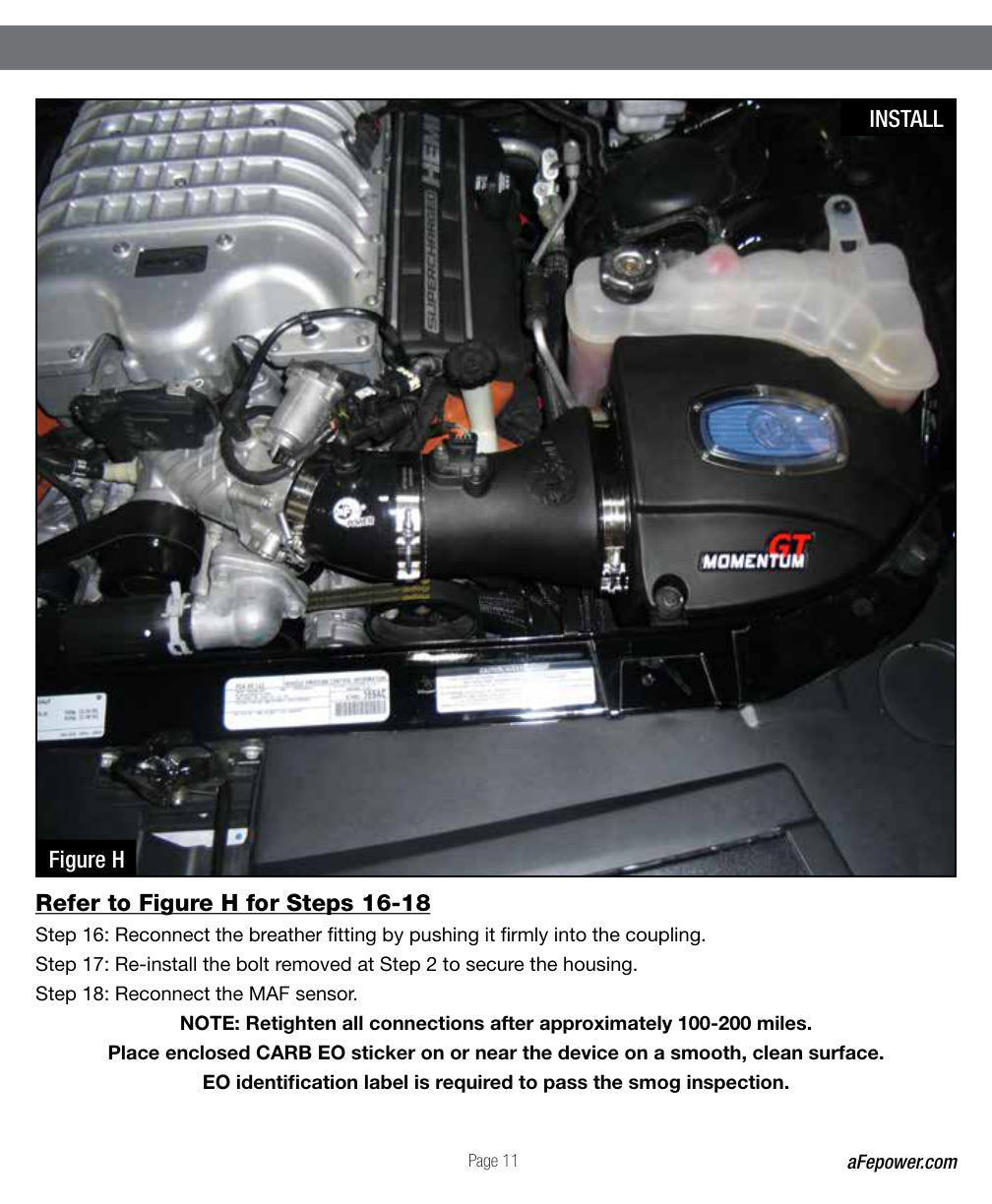 aFe Momentum Air Intake System PRO 5R w/ Extra Filter 2015 Dodge Challenger SRT Hellcat 6.2L (sc)