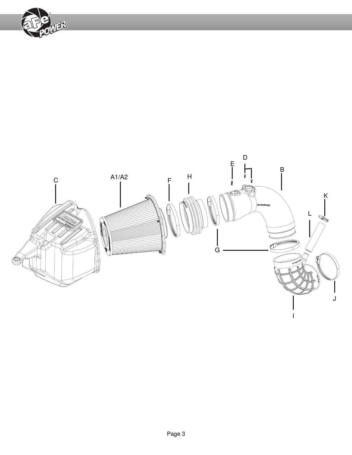 aFe 07-09 Ram 2500/3500 Cummins L6-6.7L (td) Quantum Cold Air Intake System w/ Pro Dry S Filter