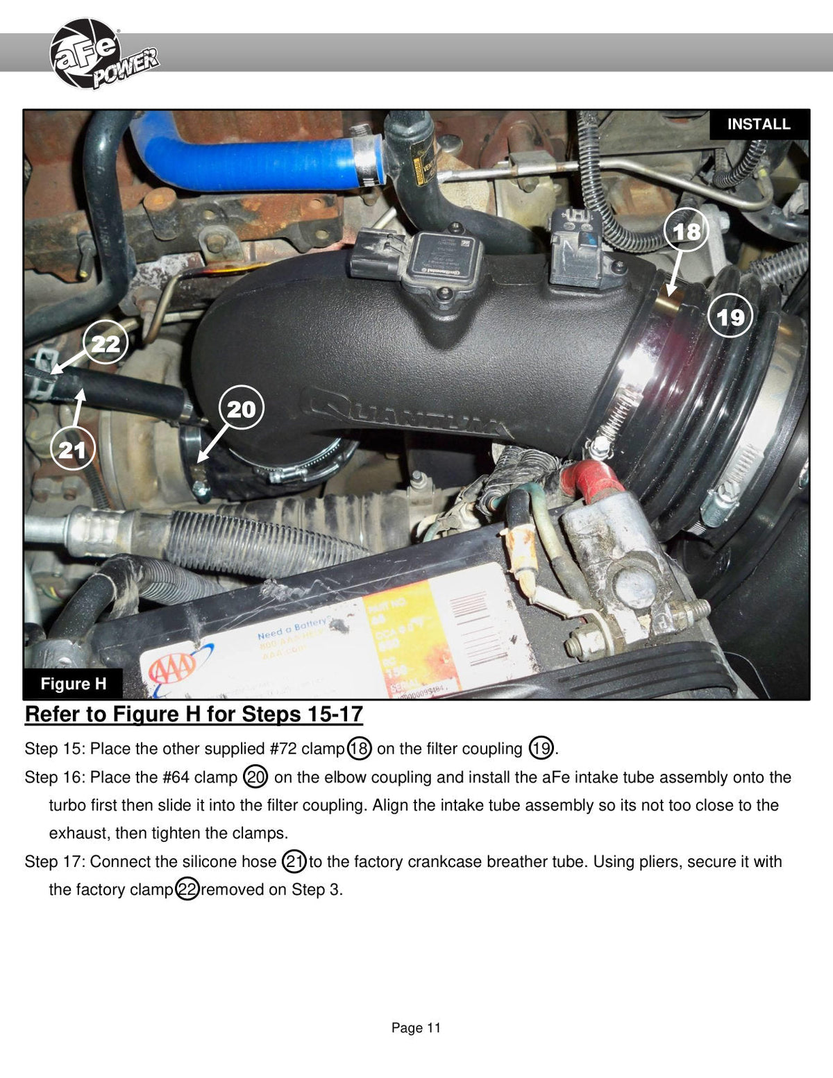 aFe 07-09 Ram 2500/3500 Cummins L6-6.7L (td) Quantum Cold Air Intake System w/ Pro Dry S Filter