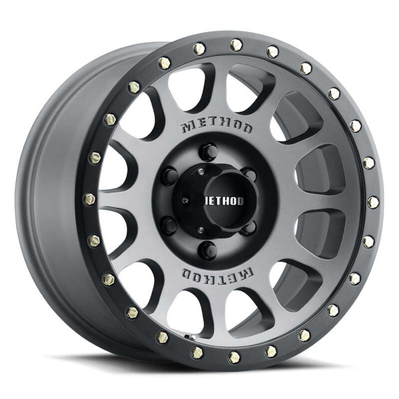 (set of 4) Method Wheels MR305 Titanium - Matte Black Lip | 18x9" -12mm | 6x5.5mm Wheel