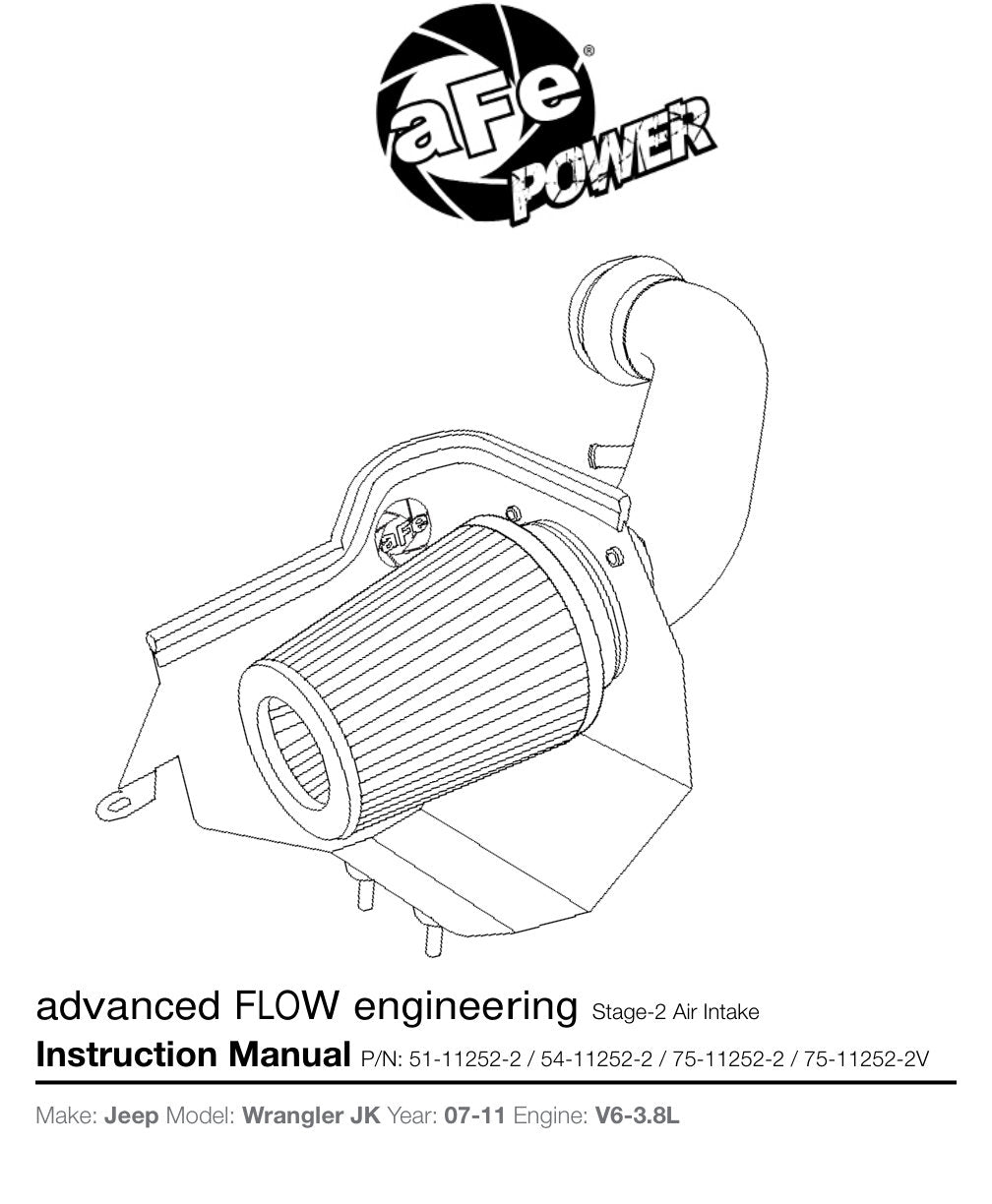 aFe MagnumFORCE Intake Stage-2 Pro 5R 07-11 Jeep Wrangler (JK) V6-3.8L