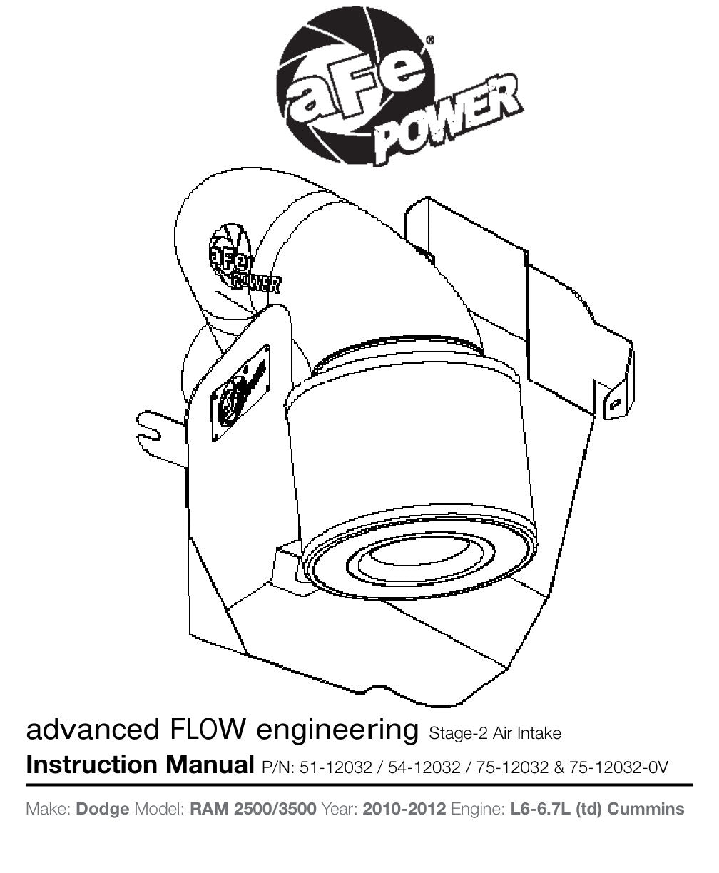 aFe MagnumFORCE Intakes Stage-2 P5R AIS P5R Dodge Diesel Trucks 10-13 L6-6.7L (td)