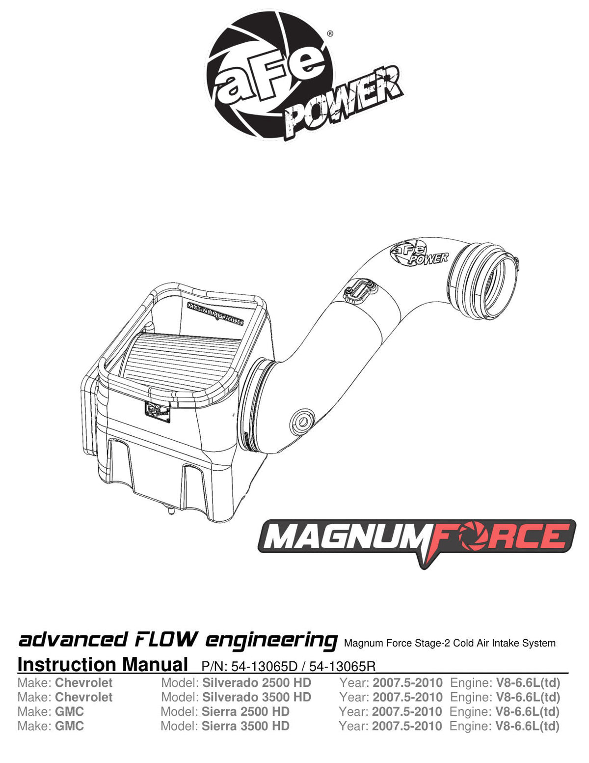 aFe Magnum FLOW Pro 5R OE Replacement Filter (Pair) GM Diesel Trucks 07.5-10 V8-6.6L (td) LMM