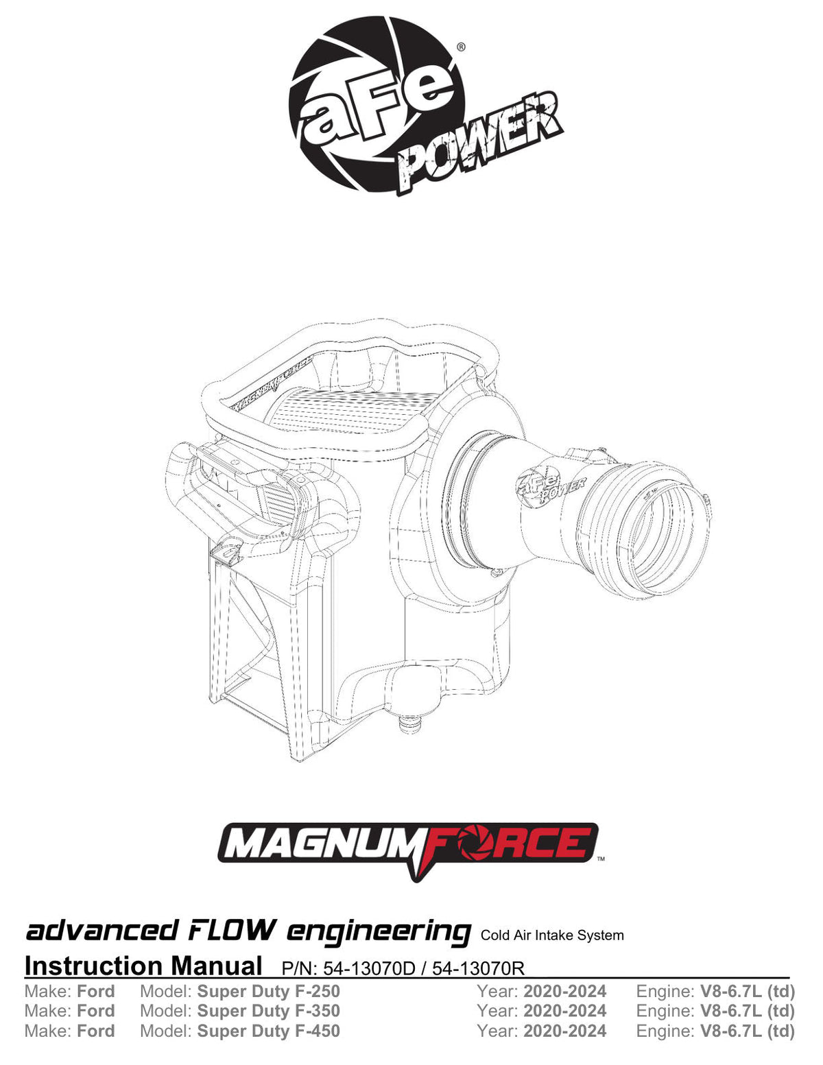 aFe 2020+ Ford Diesel Trucks V8-6.7L Momentum GT Pro 5R Intake System