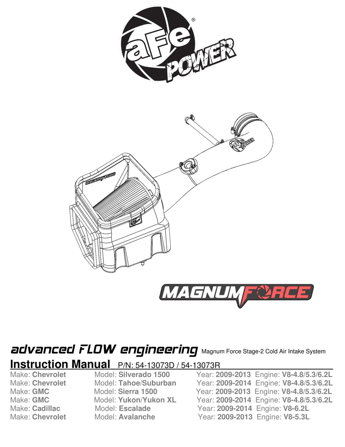 aFe Magnum FORCE Stage-2 Pro 5R Cold Air Intake System 09-14 Chevrolet Silverado / GMC Yukon
