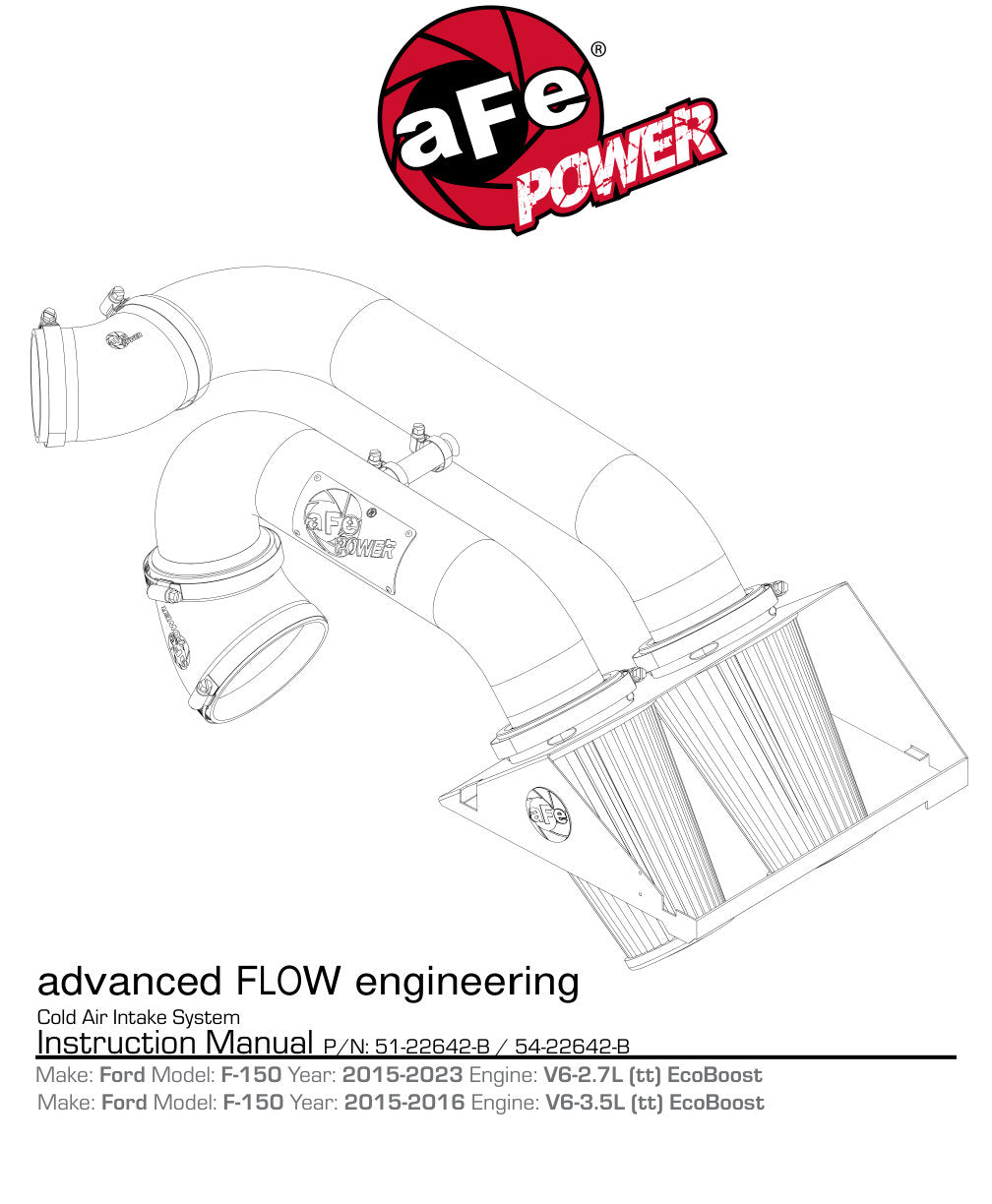 aFe Magnum FORCE Stage-2 Pro 5R Cold Air Intake System 15-17 Ford F-150 V6 2.7L (tt)