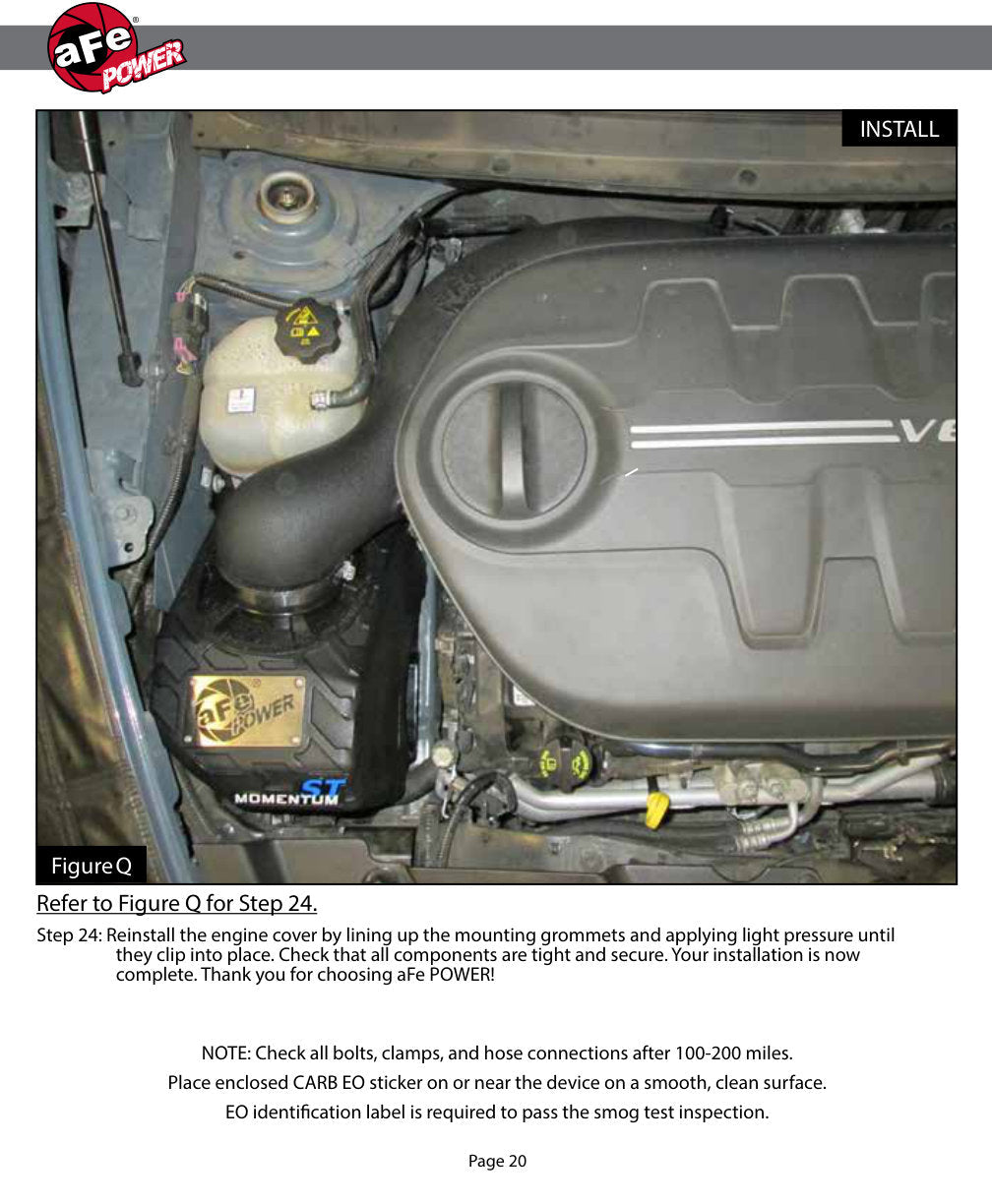 aFe Momentum ST Pro 5R Cold Air Intake System 14-18 Jeep Cherokee (KL) V6 3.2L