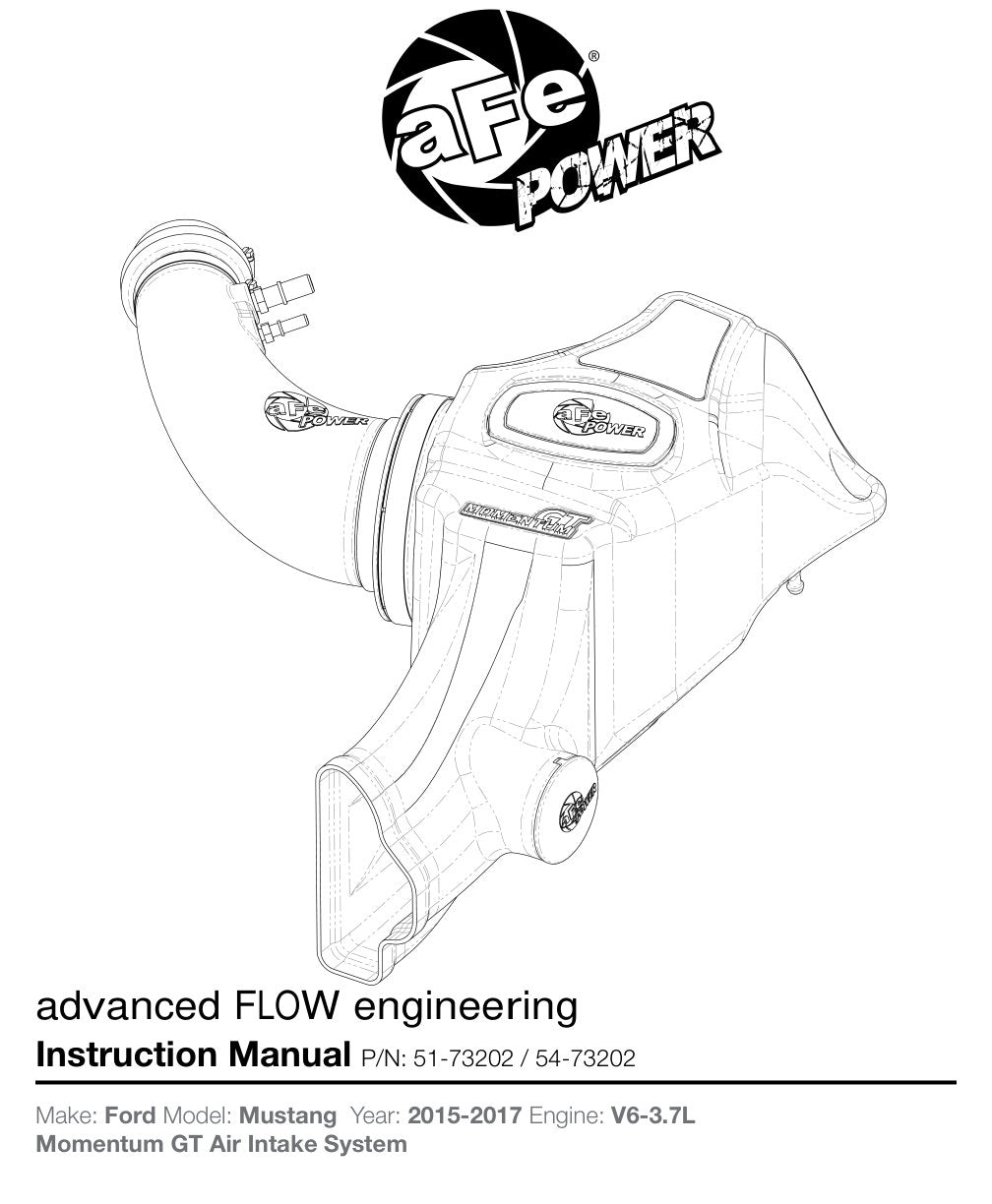 aFe Momentum GT AIS Pro 5R Intake System 15-17 Ford Mustang V6-3.7L