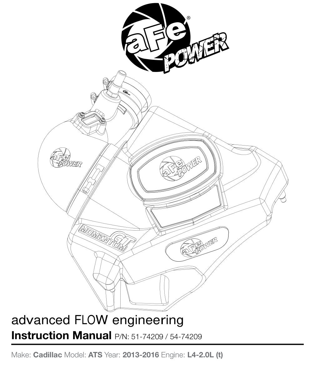 aFe Momentum GT Pro 5R Stage-2 Intake System 13-16 Cadillac ATS L4-2.0L (t)