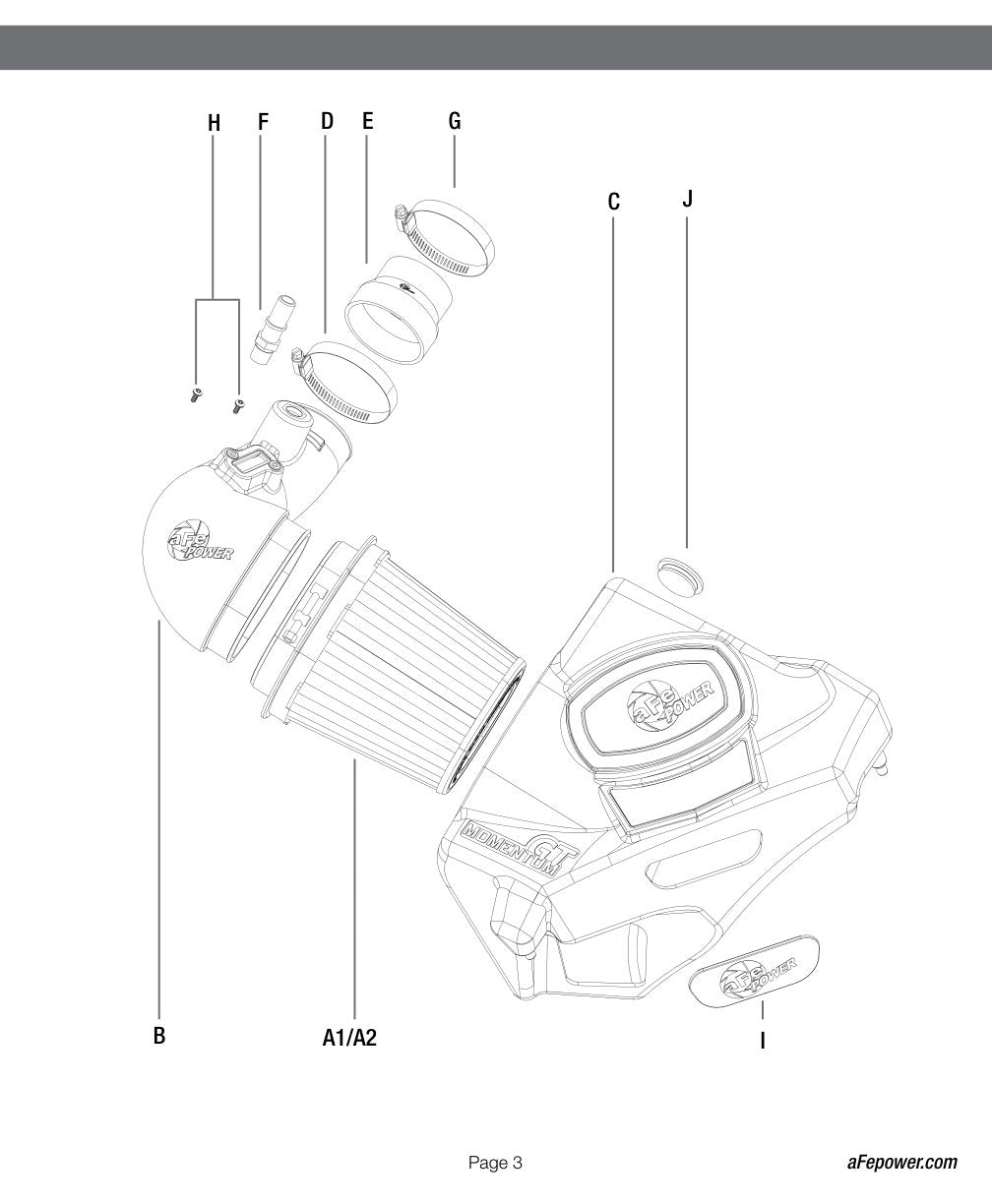 aFe Momentum GT Pro 5R Stage-2 Intake System 13-16 Cadillac ATS L4-2.0L (t)