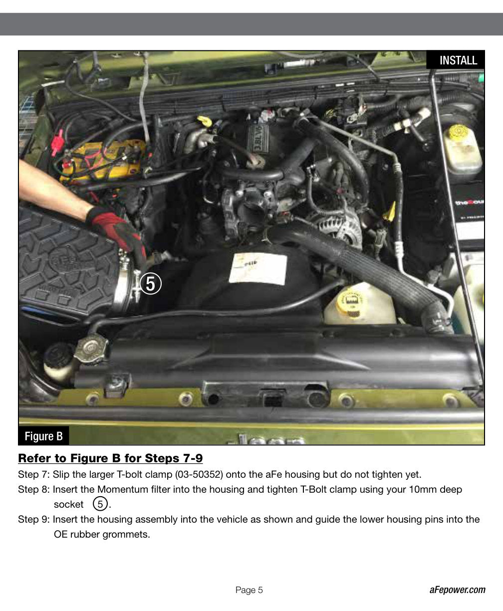 aFe Momentum GT Stage 2 Pro 5R Intake System 07-11 Jeep Wrangler (JK) V6 3.8L w/ Mechanical Fan