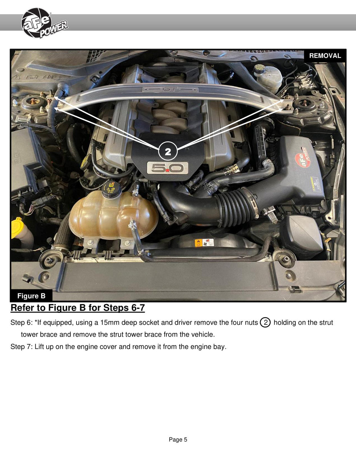 aFe Super Stock Induction System Pro Dry S Media 15-17 Ford Mustang V8-5.0L