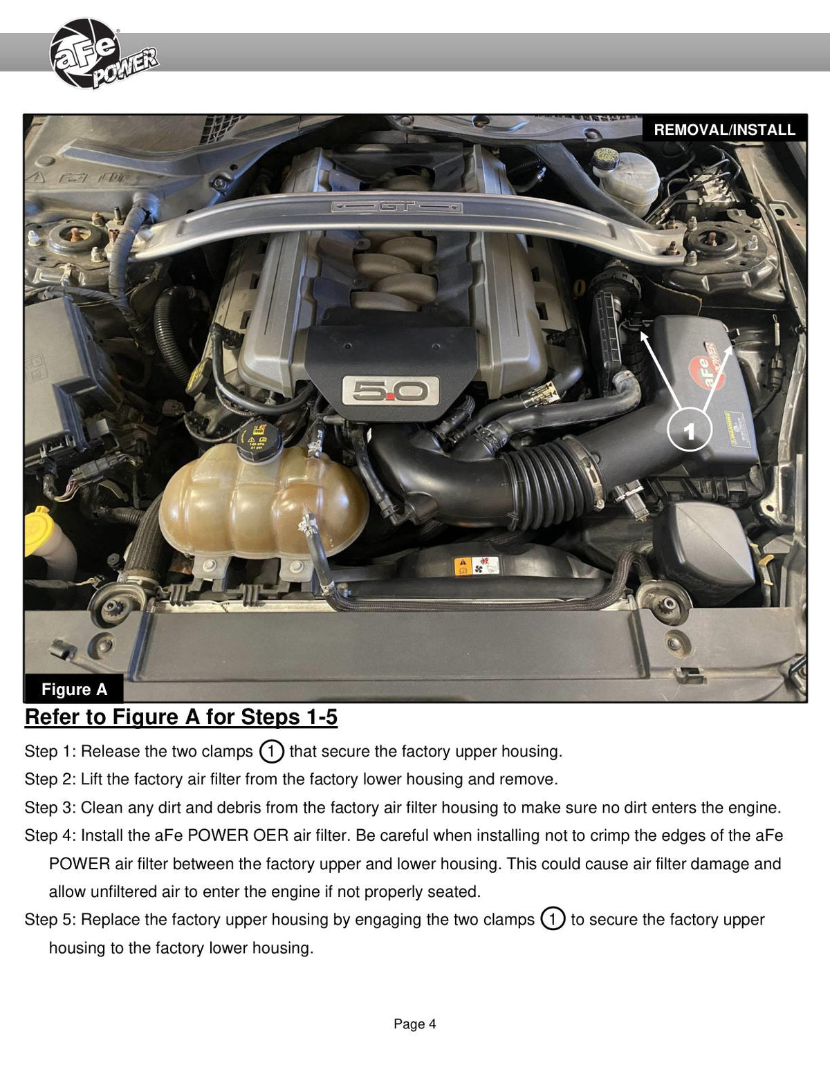 aFe Super Stock Induction System Pro 5R Media 15-17 Ford Mustang V8-5.0L