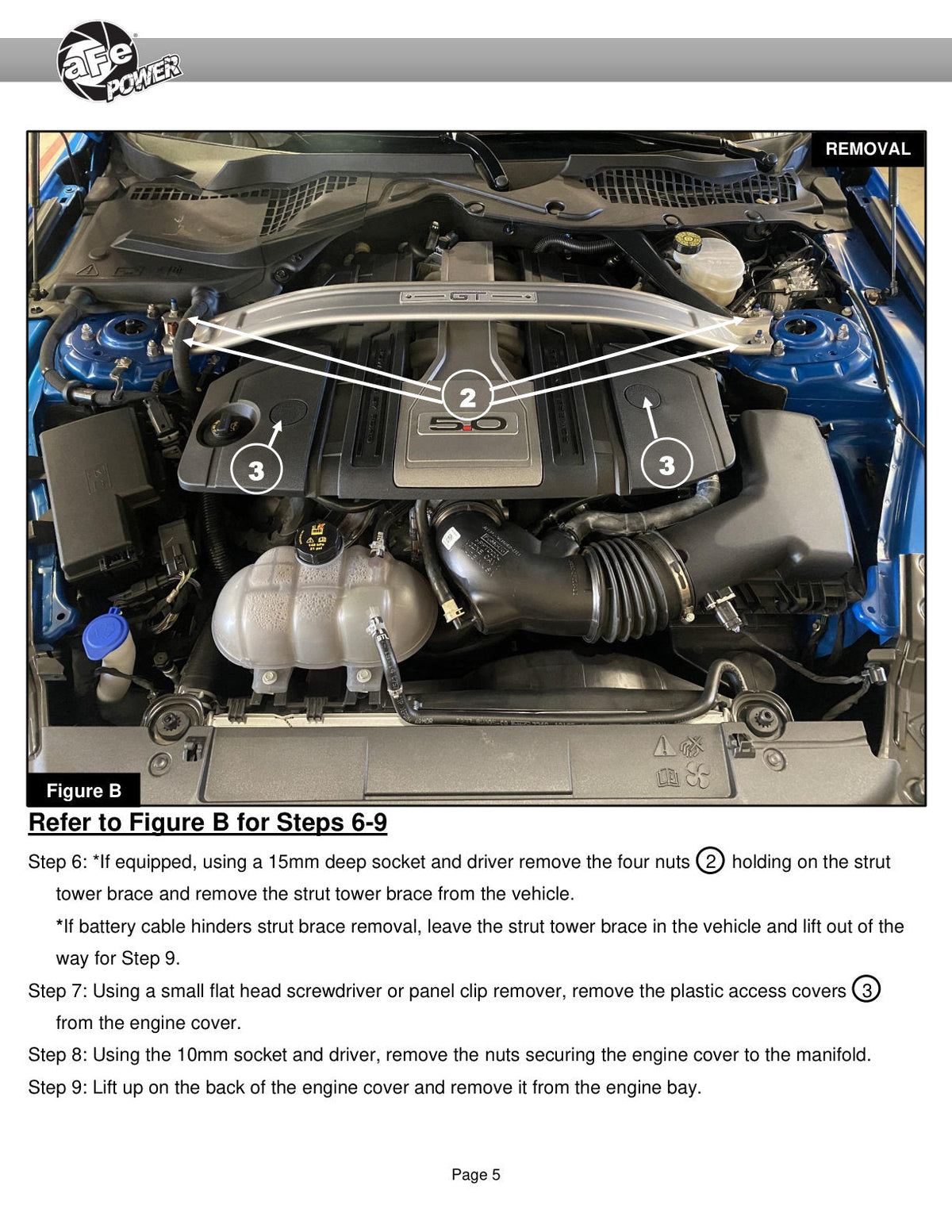 aFe Super Stock Induction System Pro Dry S Media 18-20 Ford Mustang V8-5.0L