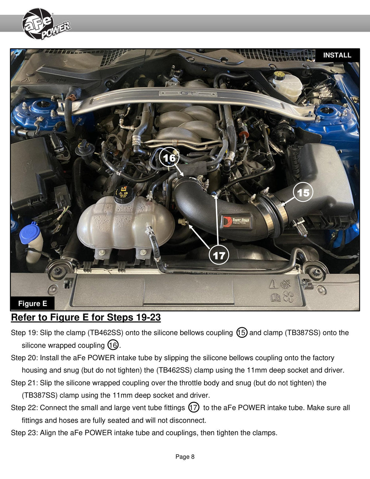 aFe Super Stock Induction System Pro Dry S Media 18-20 Ford Mustang V8-5.0L