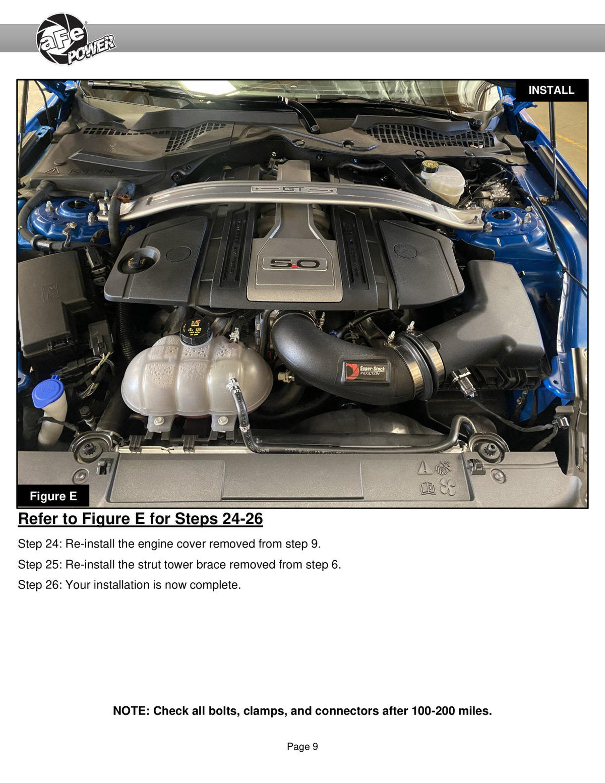 aFe Super Stock Induction System Pro Dry S Media 18-20 Ford Mustang V8-5.0L