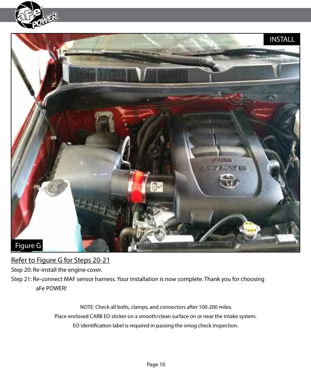 aFe MagnumFORCE Intake Super Stock Pro DRY S 2014 Toyota Tundra V8 4.6L/5.7L