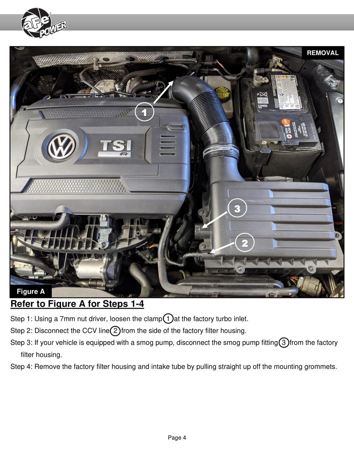 aFe 15-19 VW Golf R (MKVII) L4-2.0L (t) Track Series Carbon Fiber Intake System w/ Pro 5R Filter