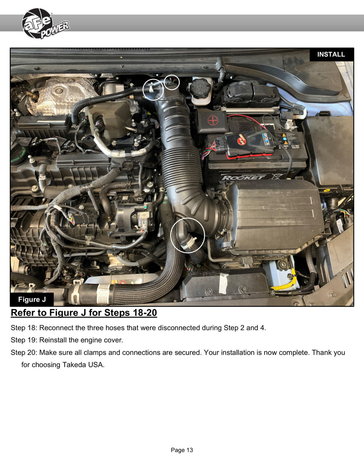 aFe 2019-2020 Hyundai Veloster N L4-2.0L (T) Takeda Turbo Inlet w/ Factory Intake